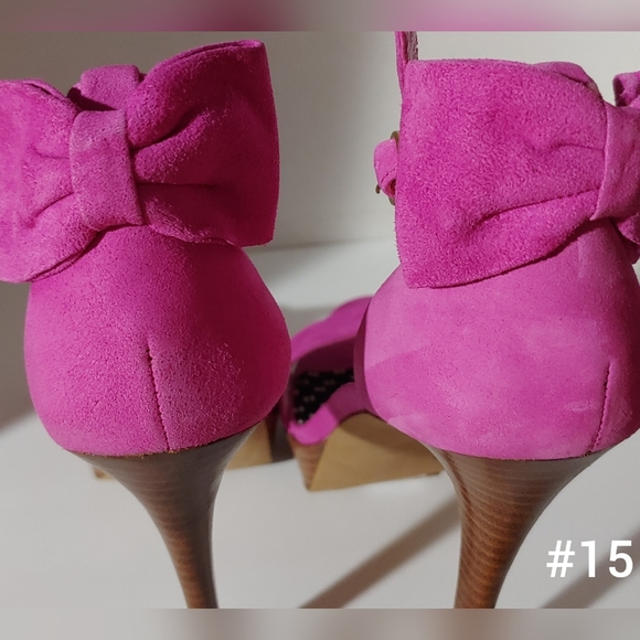 Jessica Simpson Pink Heels with Bow - Picture 15 of 16